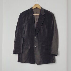 Massimo Brown Black Plaid 100% Cotton Soft  Short Court Pockets Blazer Size 42